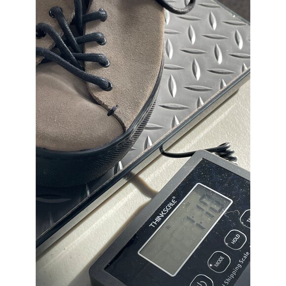 Frank & Oak Shoe Size 7.5 Round Toe Lace Up Suede Leather Taupe Black Streetwear - Picture 9 of 9